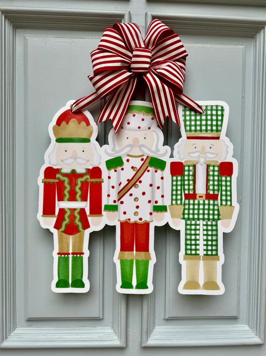 Red and Green Nutcracker Door Hanger