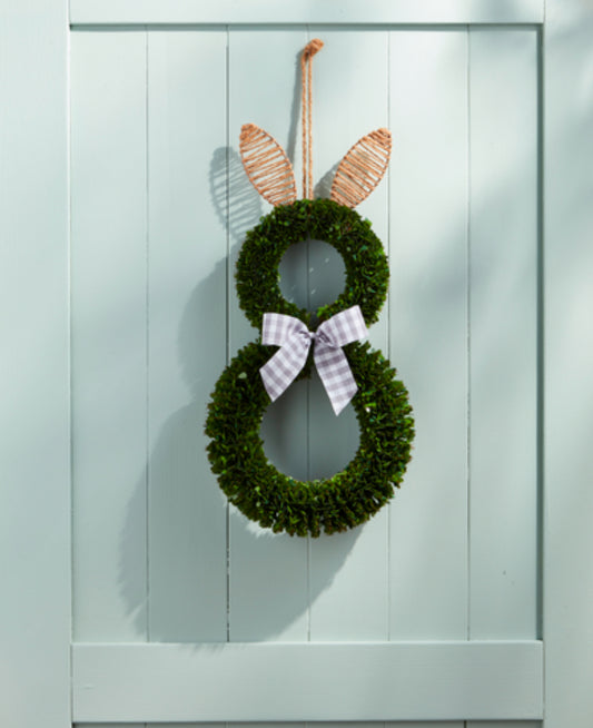 Faux Boxwood Bunny Door Hanger