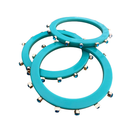 City Girl Jewel Bangles - Turquoise,  Set of 3