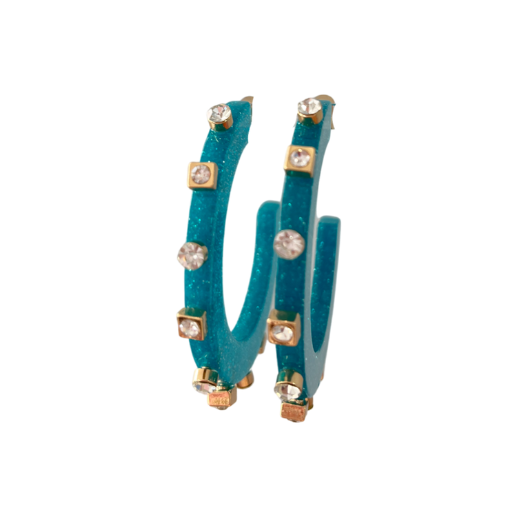 City Girl Jewel Hoop - Aqua