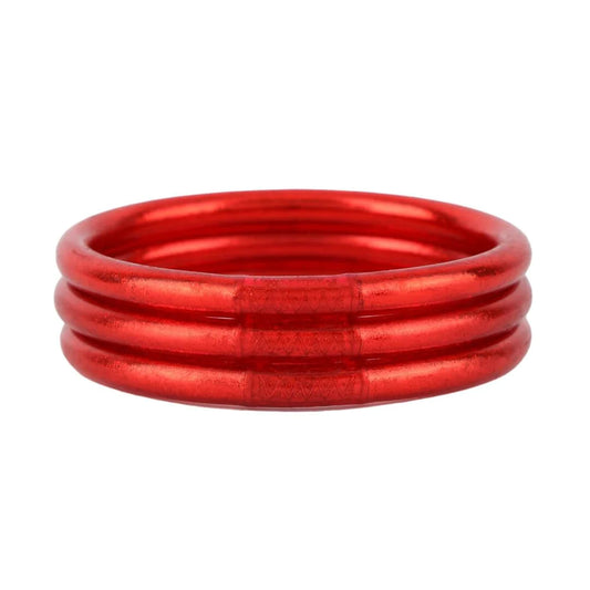 All Weather Bangle, Set of 3: Crimson