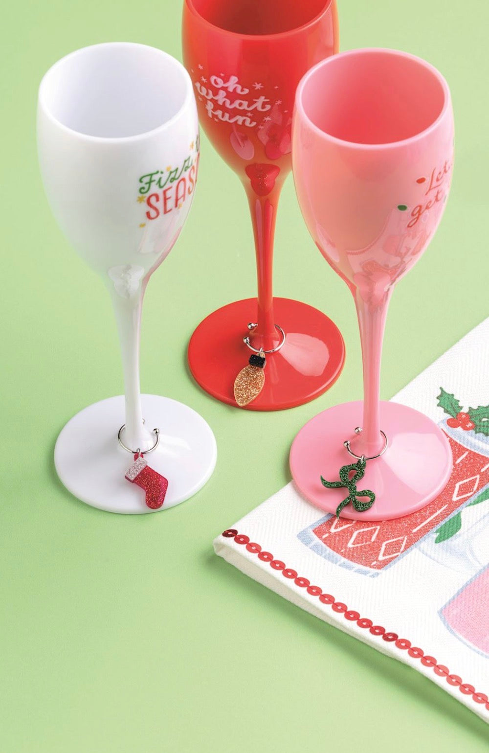 Christmas Wine Charm Set