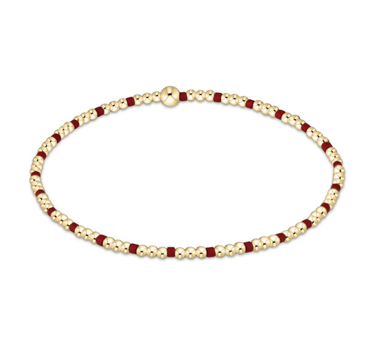 gameday hope sincerity pattern 2mm bead bracelet - crimson