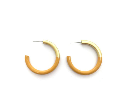 Liz Medium Hoop- Mustard