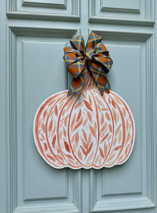 Orange Pumpkin Door Hanger