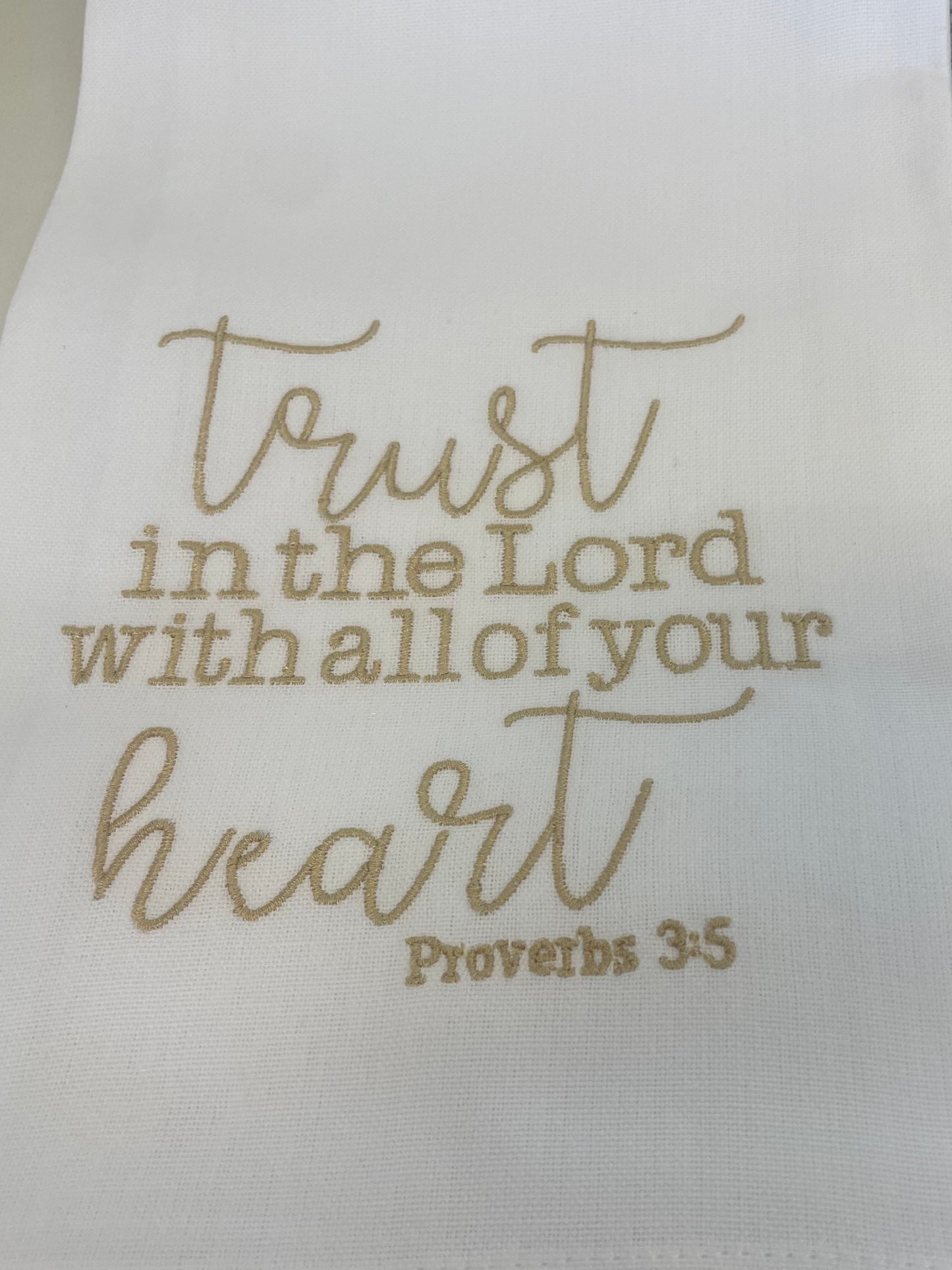 Proverbs 3:5 Tea Towel