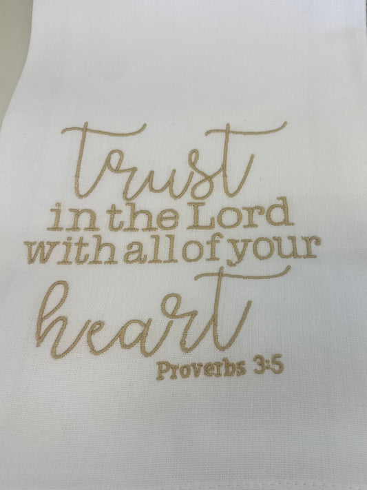 Proverbs 3:5 Tea Towel