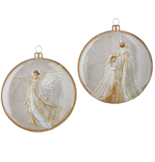 Holy Family and Angle Disc Ornaments