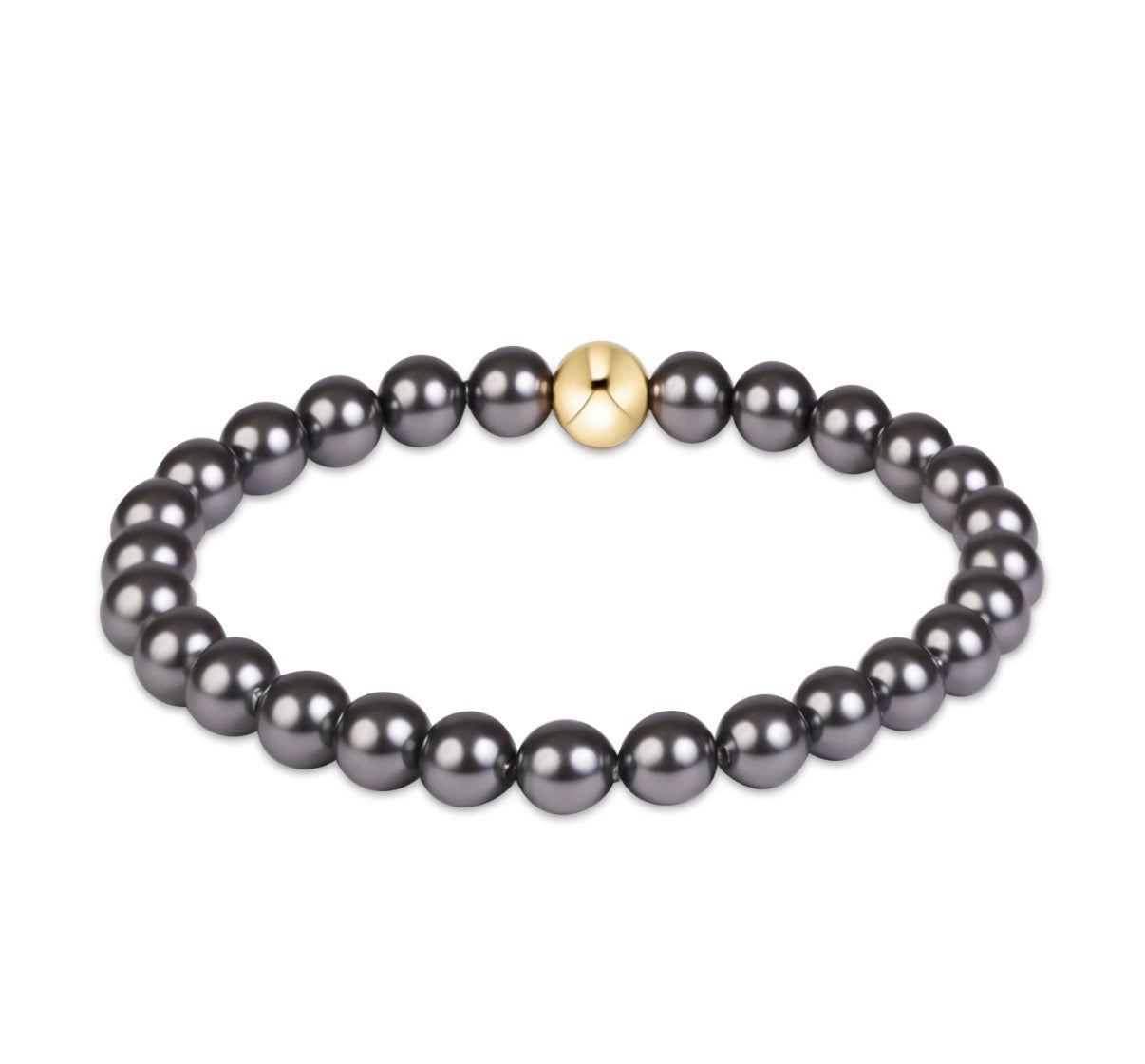 CLASSIC PEARL DARK GREY 6MM BRACELET