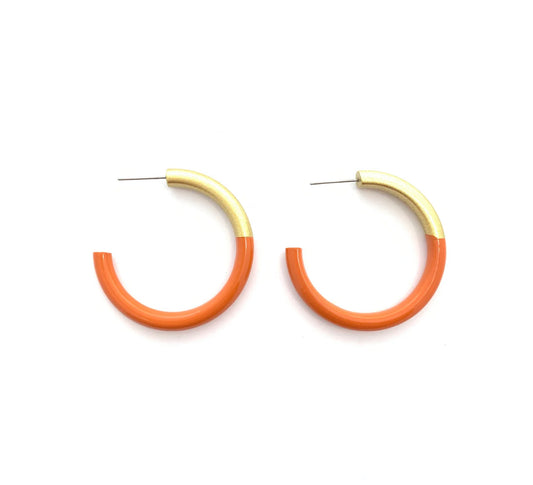 Liz Medium Hoop- Burnt Orange