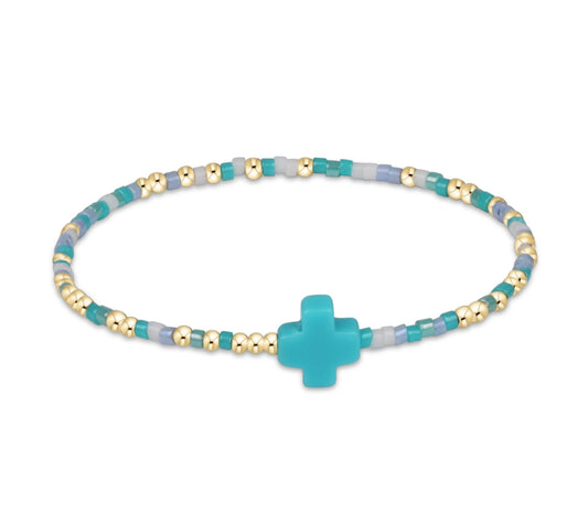 egirl Hope Unwritten Signature Cross Bracelet - man i teal like a woman