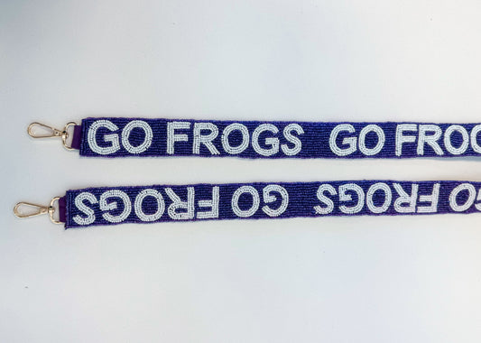 Beaded Purse Straps- Go Frogs