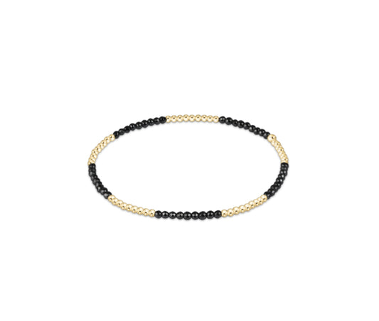Blissful Pattern 2mm Bead Bracelet - Faceted Hematite