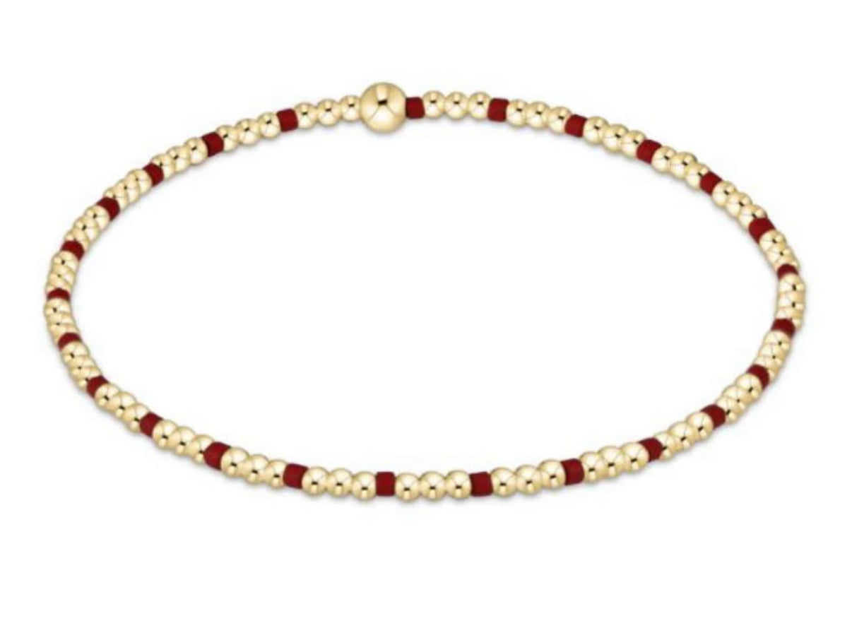 Gameday Hope Sincerity Pattern 2mm Bead Bracelet - Wine