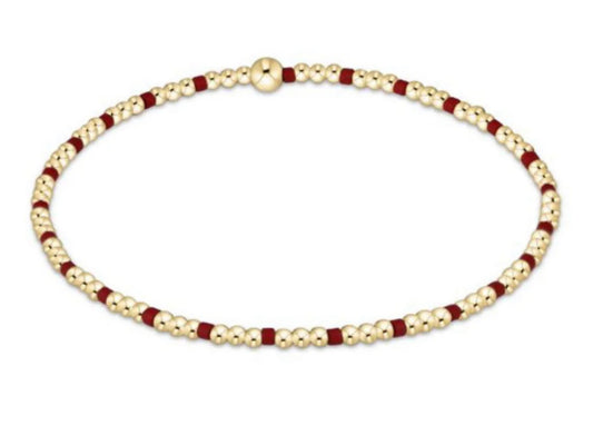 Gameday Hope Sincerity Pattern 2mm Bead Bracelet - Wine