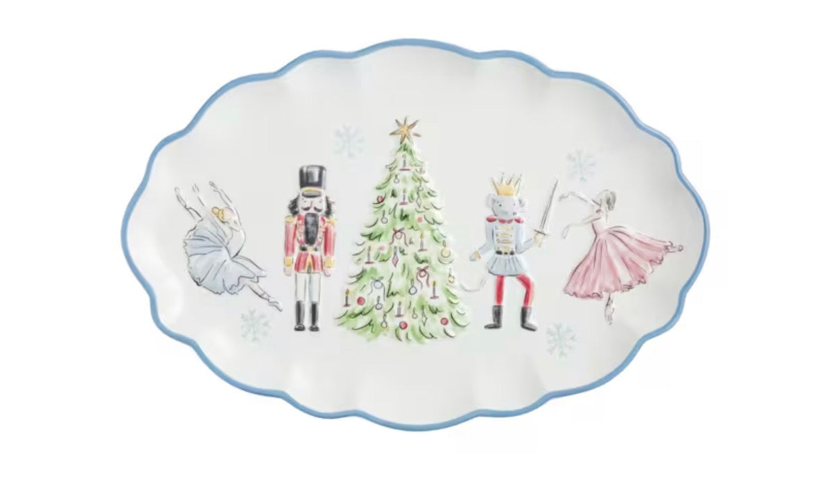 NUTCRACKER BLUE SCALLOP PLATTER