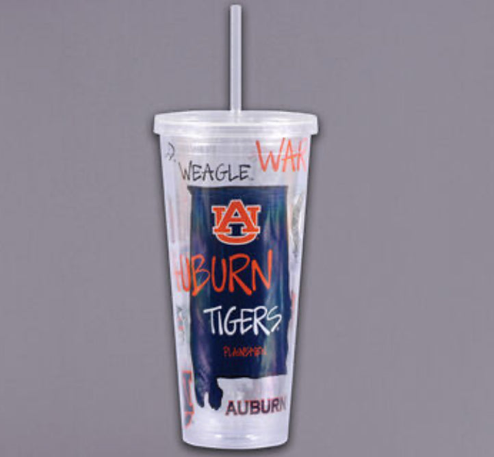 Auburn Tumbler with Straw