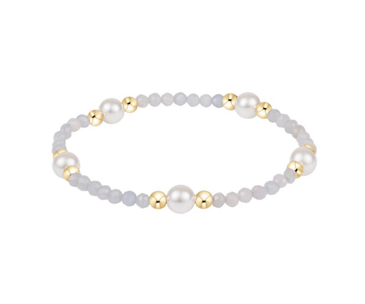 Extends Purpose Pearl 6mm Gem Bracelet - Aquamarine