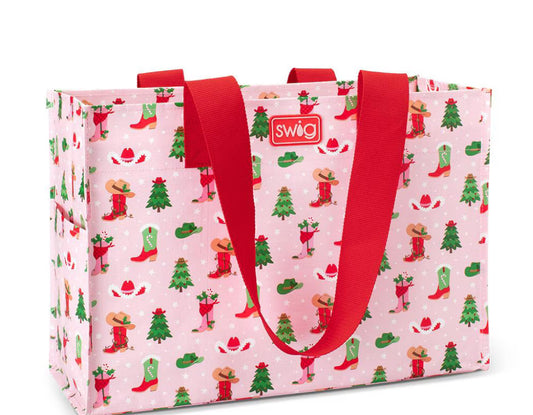 Howdy Holidays Large Reusable Gift Bag