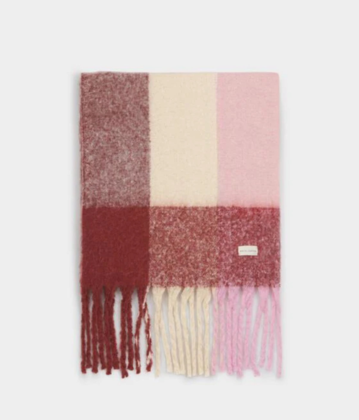 Checked Tassel Scarf