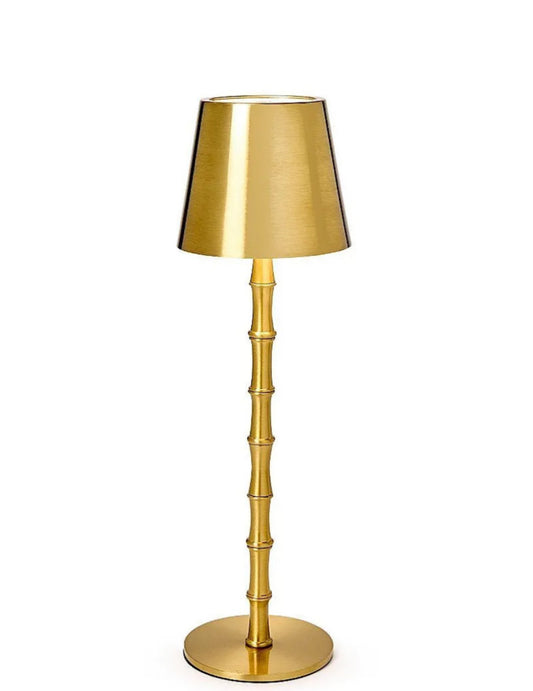 Gold Bamboo Rechargeable Cordless Lamp