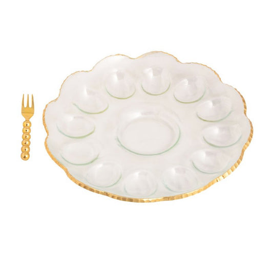 Gold Edge Egg Dish