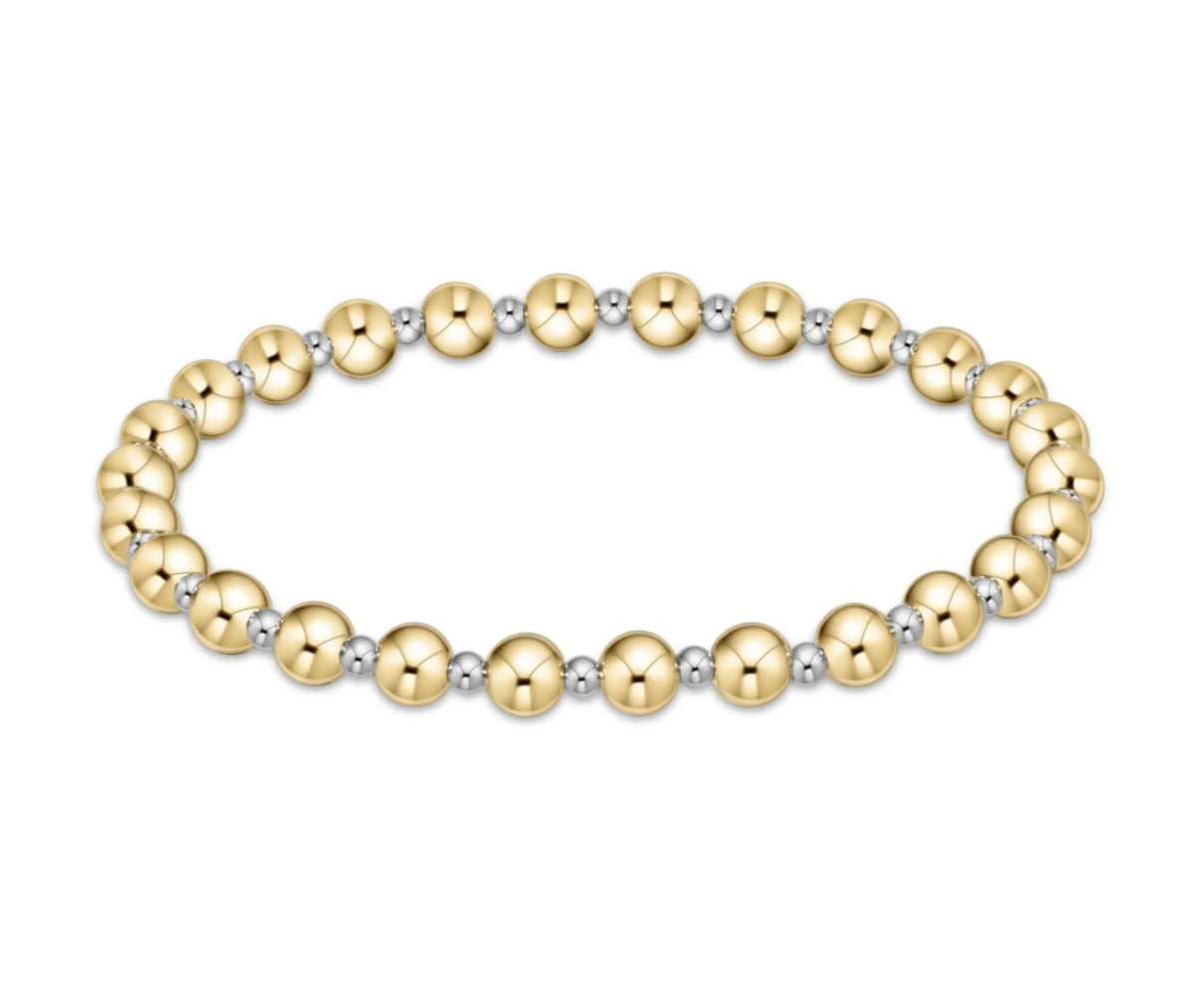 EXTENDS - CLASSIC GRATEFUL PATTERN 5MM BEAD BRACELET - MIXED METAL