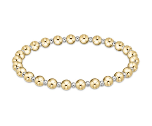 EXTENDS - CLASSIC GRATEFUL PATTERN 5MM BEAD BRACELET - MIXED METAL