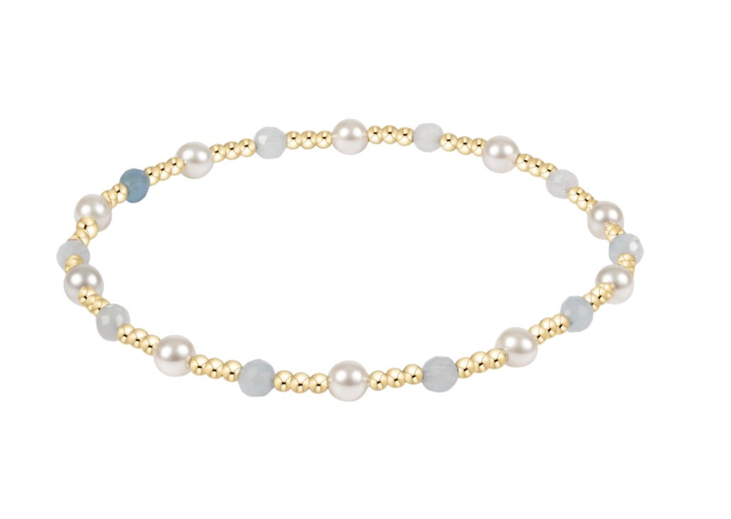 Pearl Sincerity 4mm Gem Bracelet - Aquamarine