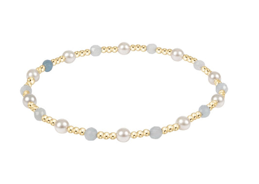 Pearl Sincerity 4mm Gem Bracelet - Aquamarine