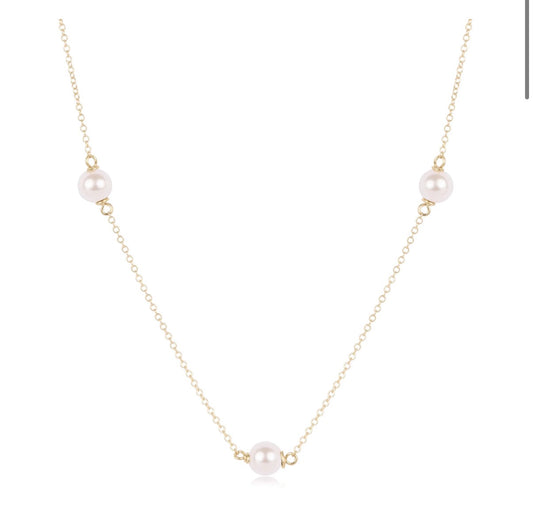 Simplicity Gold Pearl 6mm Necklace