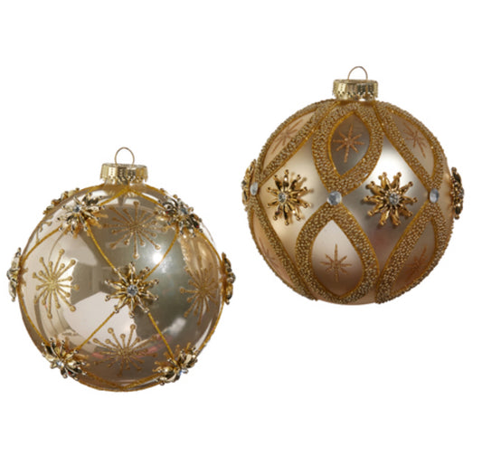 5" Star and Jewel Ball Ornament