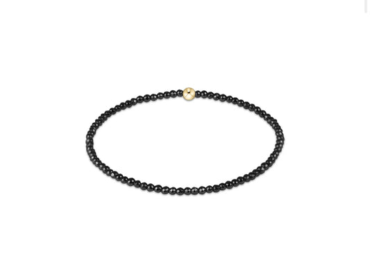 Silver Faceted Hematite 2mm Bead Bracelet
