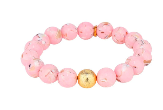 MARBLE BEADED BRACELET - Blush