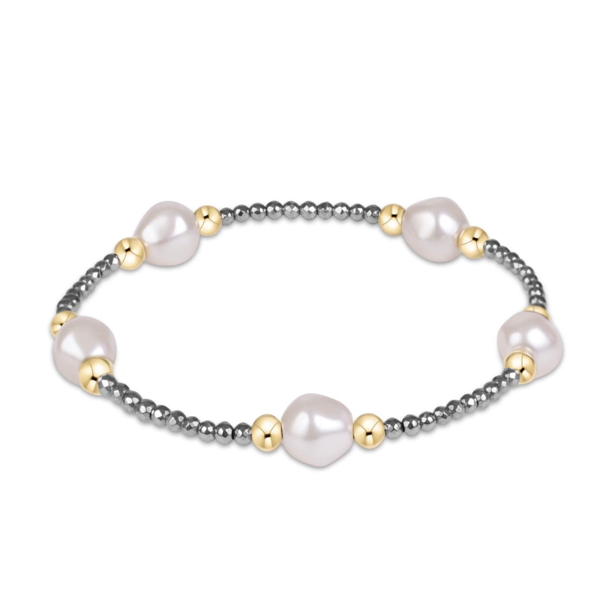 purpose pearl dark grey 6mm dignity gold bracelet