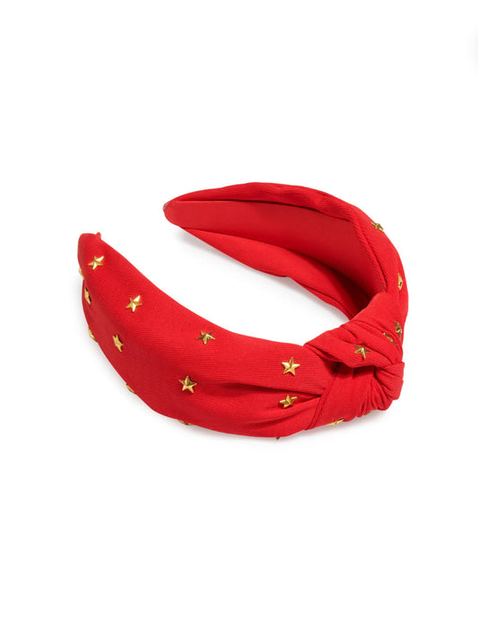 Stars Knotted Headband- Red