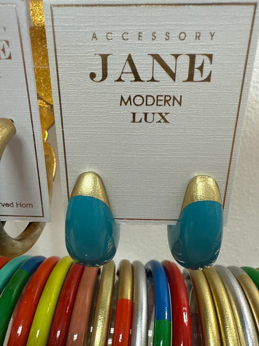 Teardrop Earrings - Turquoise and Gold