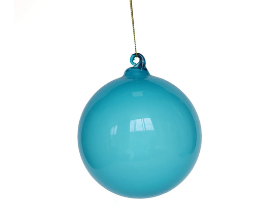 Illume Glass Ornament- Turquoise 6”