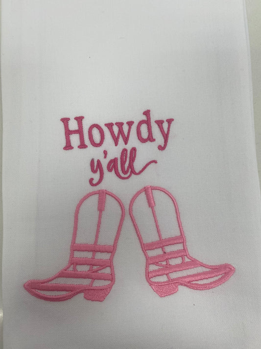 Howdy Yall Boots Tea Towel