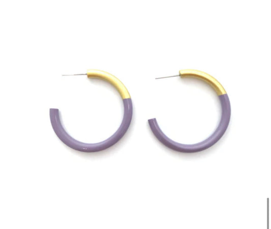 Liz Medium Hoop- Lilac