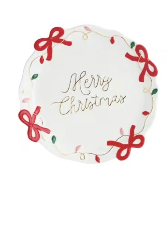 Merry Christmas Bow Platter
