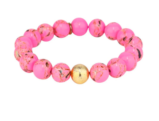 MARBLE BEADED BRACELET - PINK