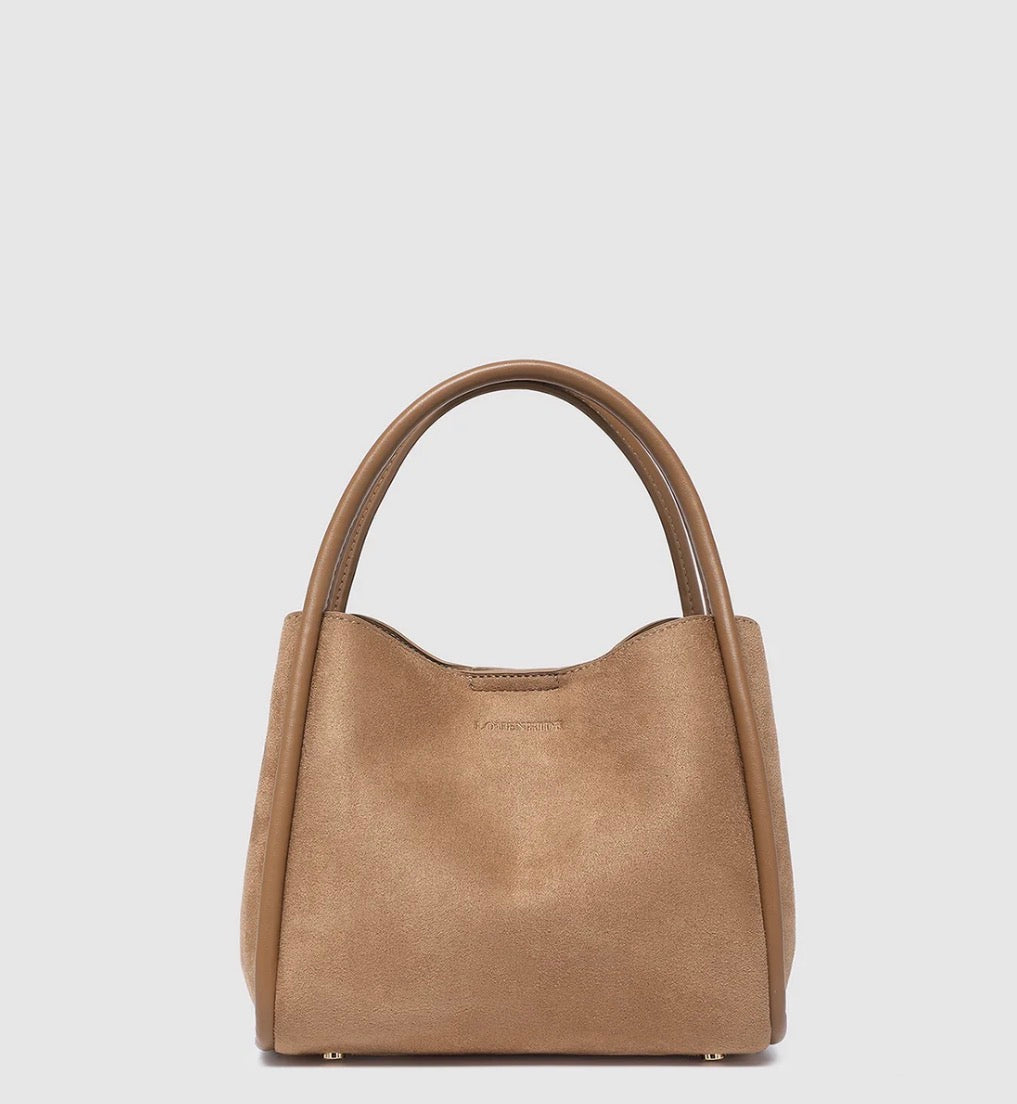 Steffie Mini Suede Tote Bag- Honey