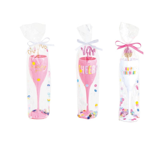 Birthday Acrylic Flute & Stirrer