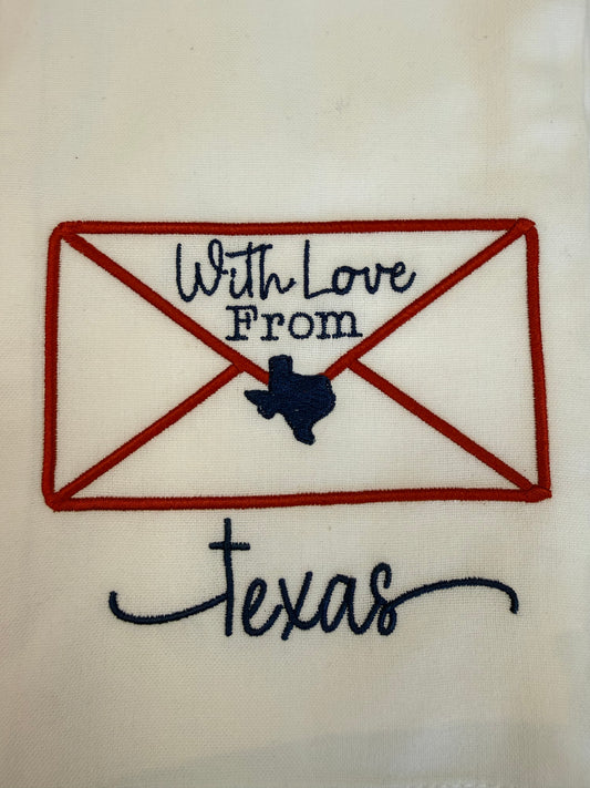 With Love from Texas Tea Towel