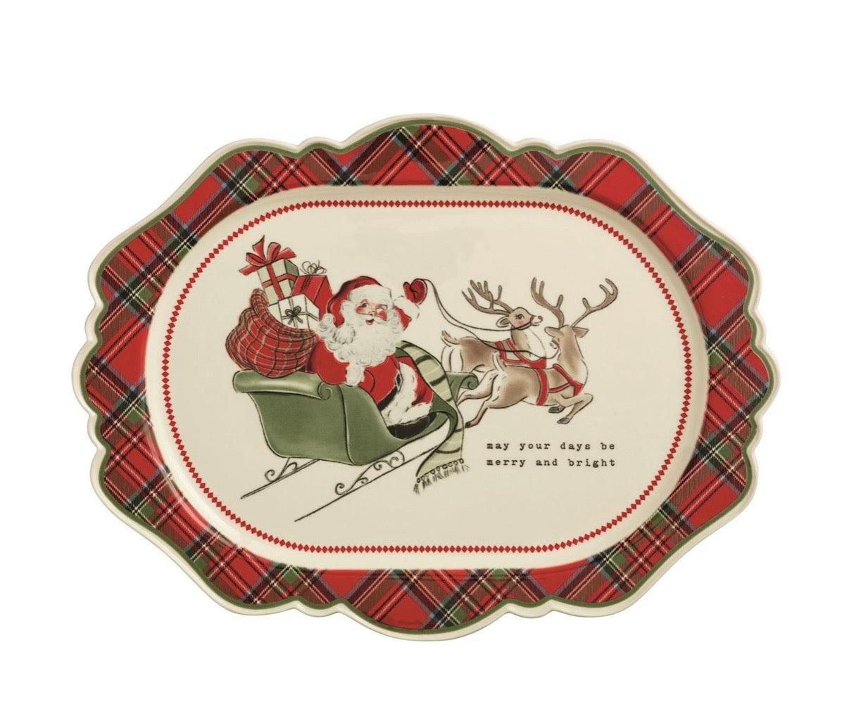 Classic Christmas Tartan Platter
