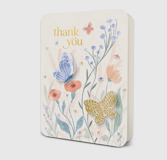 Fluttering Blooms Thank You Deluxe Greeting Card
