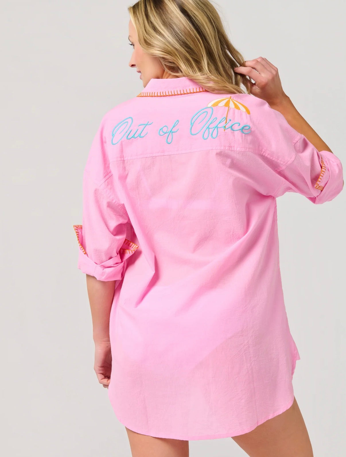 "Vacay/Out Of Office" Cover-Up Shirt
