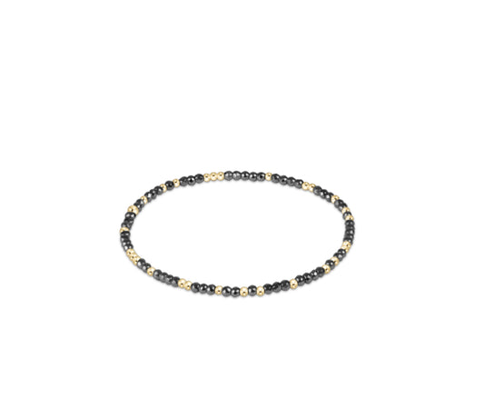 Hope Unwritten Silver Faceted Hematite 2mm Bead Bracelet