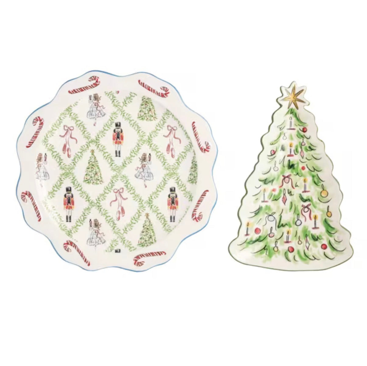 NUTCRACKER AND TREE NESTED TRAY SET